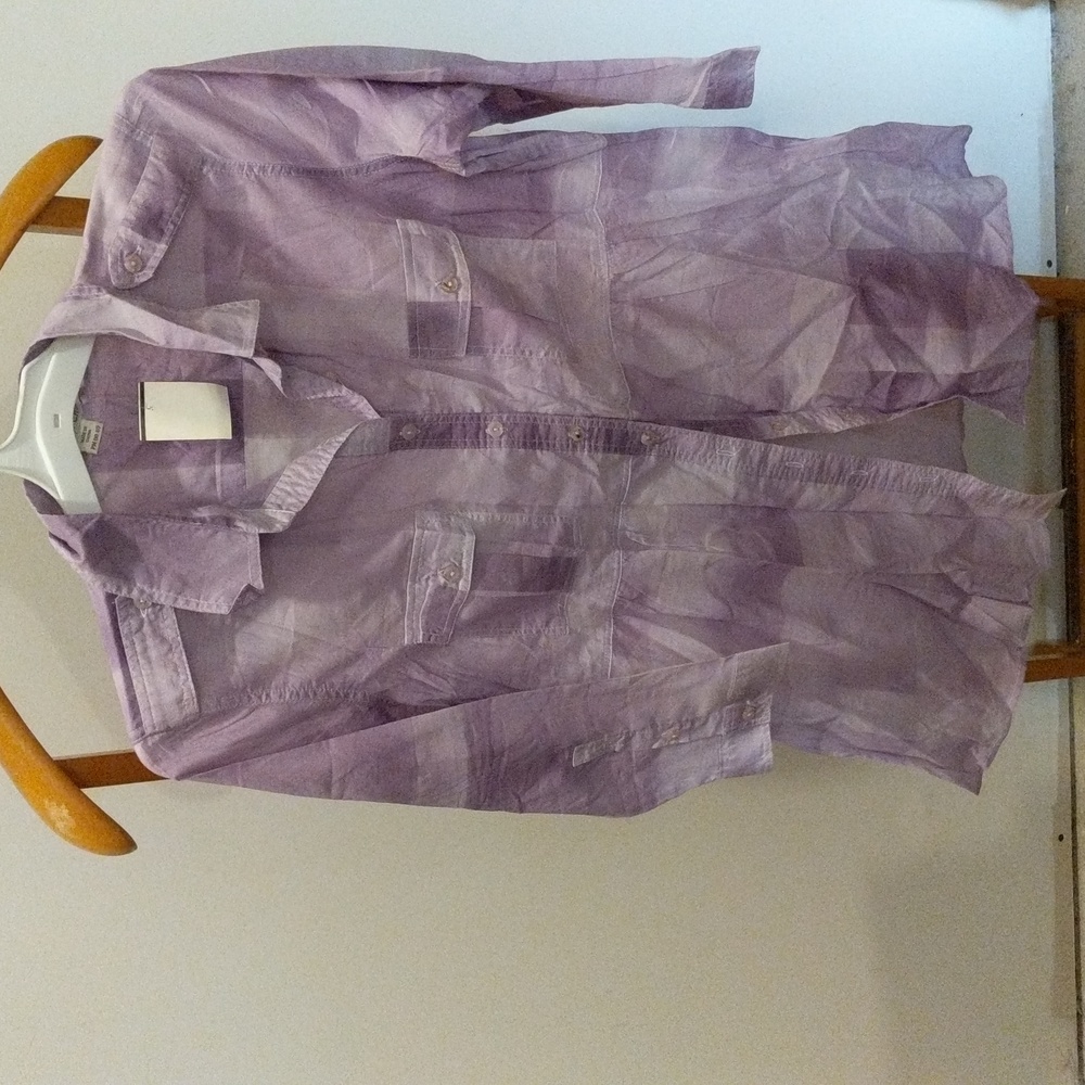 Coldwater Creek sz. PM Lavender Long Shirt Top Blouse NWOT